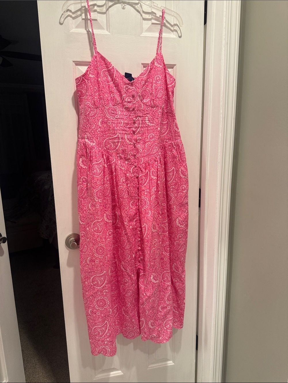 New Roller Rabbit Pink Paisley Midi Dress